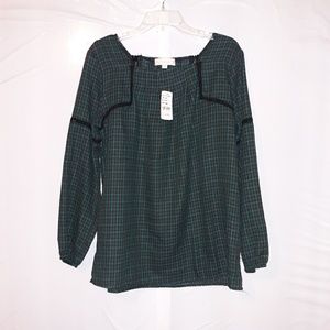 Women's Suzanne Betro plaid tunic top size m